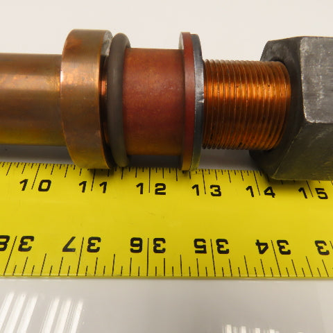 853374 1-1/2" Diam. Copper Water Cooled Vacuum Power Feedthrough 16-1/2" OAL
