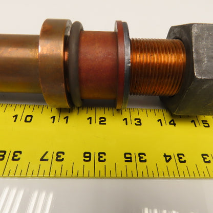 853374 1-1/2" Diam. Copper Water Cooled Vacuum Power Feedthrough 16-1/2" OAL