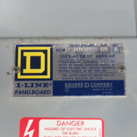 Square D 1438-2N 225A I-Line Panelboard 250V AC/DC 600VAC Series 1