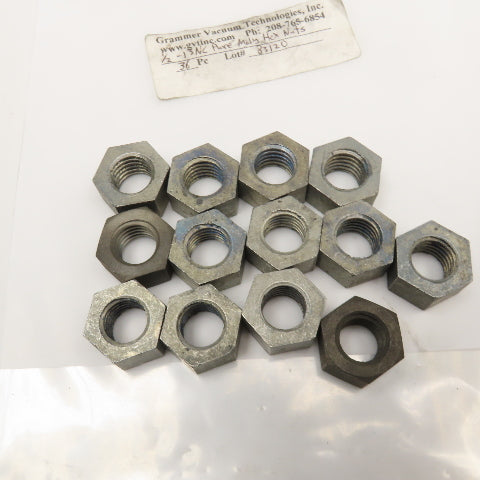 Grammer Vacuum Tech. 1/2"-13 NC Pure Molybdenum Hex Nuts Lot Of 13