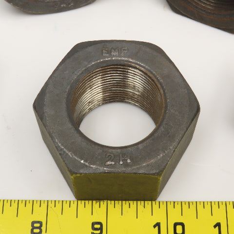 EMP 1-1/2"-12 Hex Nut 2H Grade Heavy Duty Black Oxide Lot Of 5