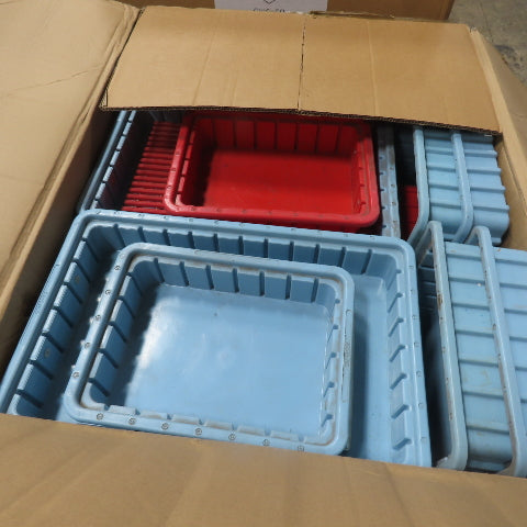 LewiSystems Small Parts Stackable Storage Bins Trays Misc. Lot Of Assorted Sizes