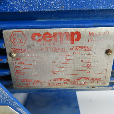 Cemp EE63B4 CB16C 0.18kW Centrifugal Blower & Motor 1610RPM 280/480V 3PH