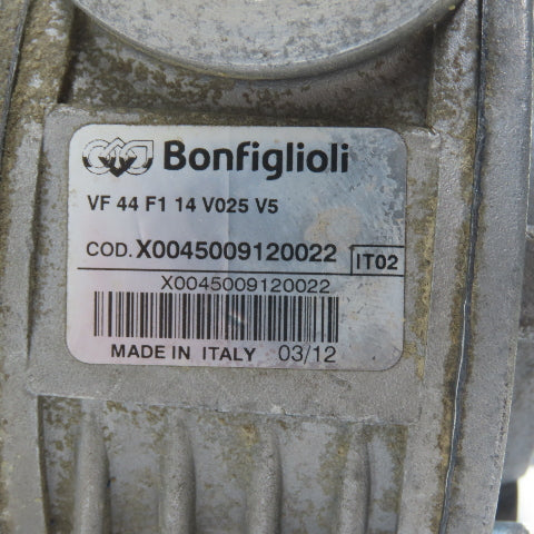 Bonfiglioli VF44F114V025V5 Variable Speed Gear Motor 13.5-65RPM 280/480V 0.18kW