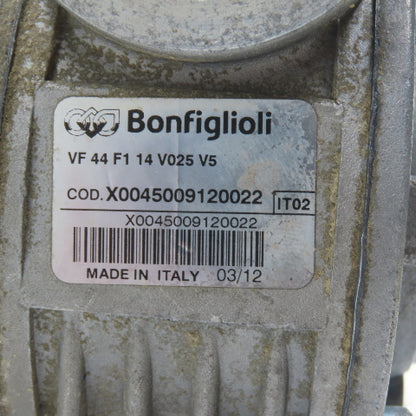 Bonfiglioli VF44F114V025V5 Variable Speed Gear Motor 13.5-65RPM 280/480V 0.18kW