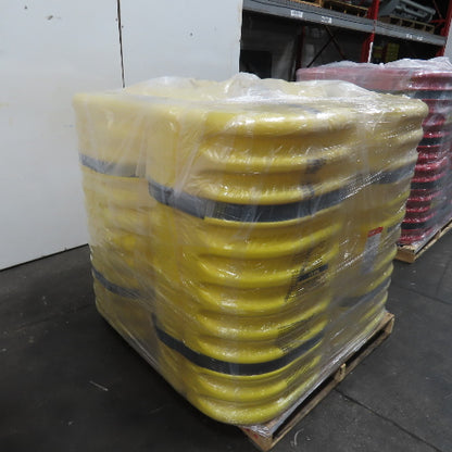 Uline H-987 8" Square Column Protector Yellow 24" x 42" Tall Lot Of 4