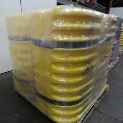 Uline H-987 8" Square Column Protector Yellow 24" x 42" Tall Lot Of 4
