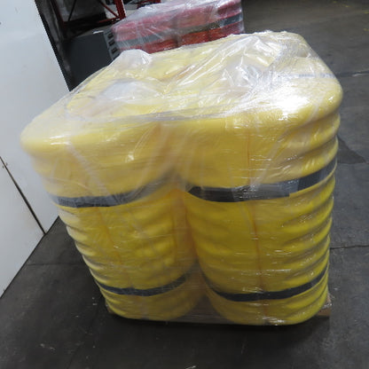 Uline H-987 8" Square Column Protector Yellow 24" x 42" Tall Lot Of 4