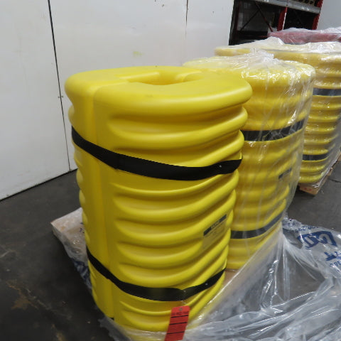 Uline H-987 8" Square Column Protector Yellow 24" x 42" Tall Lot Of 2