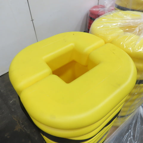 Uline H-987 8" Square Column Protector Yellow 24" x 42" Tall Lot Of 2