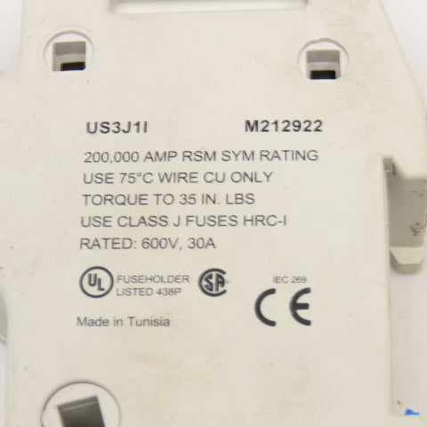 Ferraz Shawmut M212922 Ultrasafe 600V 30A Class J Single Pole Fuse Holder Lot/2