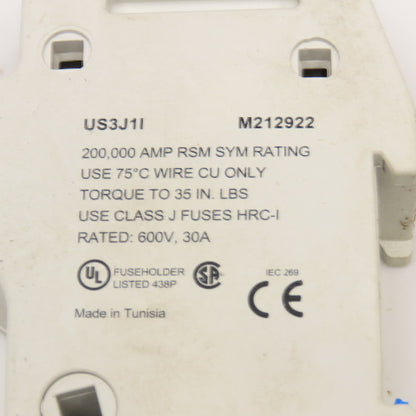 Ferraz Shawmut M212922 Ultrasafe 600V 30A Class J Single Pole Fuse Holder Lot/2