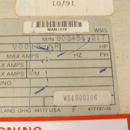 Reliance 803456-21T 1Ph Field Power Supply Module Missing Cover