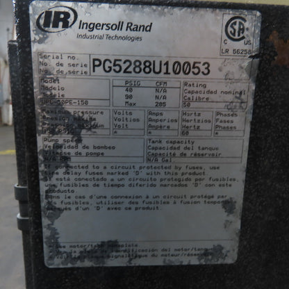 Ingersoll Rand UP6-50PE-150 50HP Rotary Screw Air Compressor 150PSIG 205CFM 480V