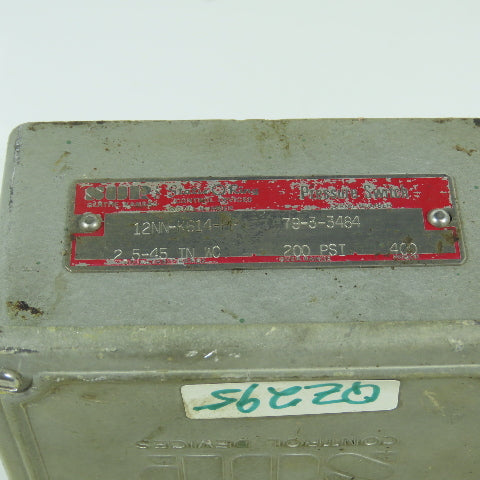 SOR Static-O-Ring 12NN-K614-PP Pressure Control Switch 200PSI 25-45 IN WC