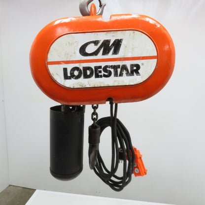 CM Model L 1 Ton 2000Lbs Electric Chain Hoist 15' Lift 115V 1Ph 1Hp 16FPM Tested