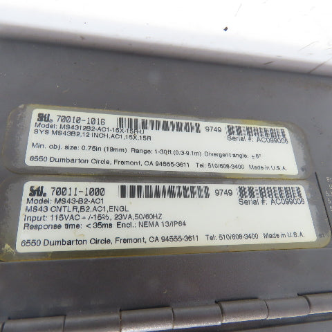STI MS43-B2-AC1 Light Curtain Controller 115VA 23VA 50/60Hz 70011-1000