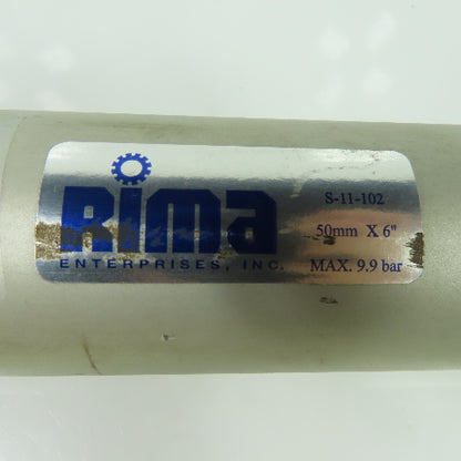 Rima S-11-102 Double Acting Pneumatic Cylinder 50mm Bore 6" Stroke 9.9Bar max