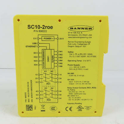 Banner 806222 SC10-2roe 24V DC Safety Controller / Relay Hybrid