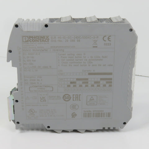 Phoenix Contact ELR H5-IS-SC-24DC/500AC-3-P Hybrid Motor Starter Reversing 3A