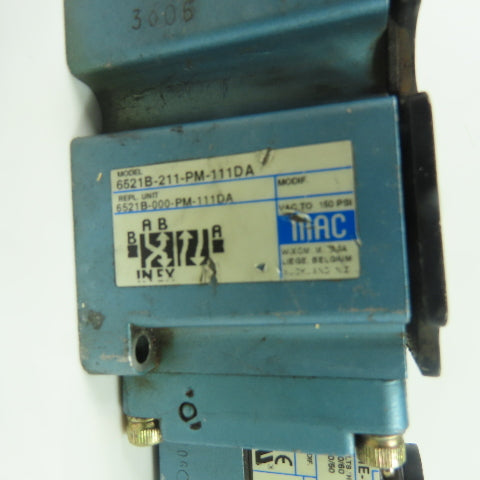 MAC 6521B-211-PM-111DA 2 Position Pneumatic Directional Valve 110/120V Coil