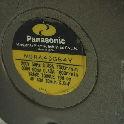 Panasonic M9RA40GB4Y Reversible Electromagnetic Brake Motor 200V 1600RPM