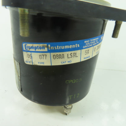Crompton 08AA LSRL 0-200 Panel Mount Meter Gauge Type 077