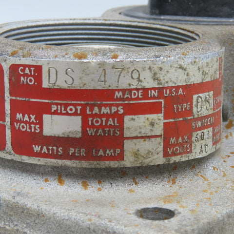 Crouse Hinds DS 479 600V Heavy Duty Explosion Proof 2 Button Switch Assembly