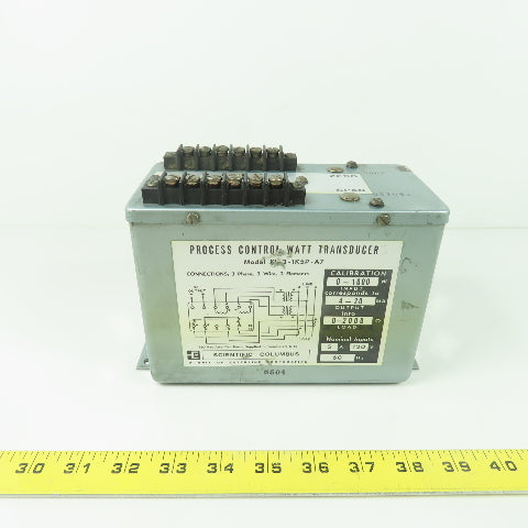 Scientific Columbus XL 3-1K5P-A7 Process Control Watt Transducer 120VAC 5A 60Hz