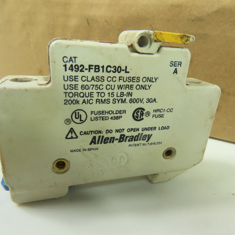 Allen Bradley 1492-FB1C30-L Ser A Fuse Holder 30A 600V Lot Of 23