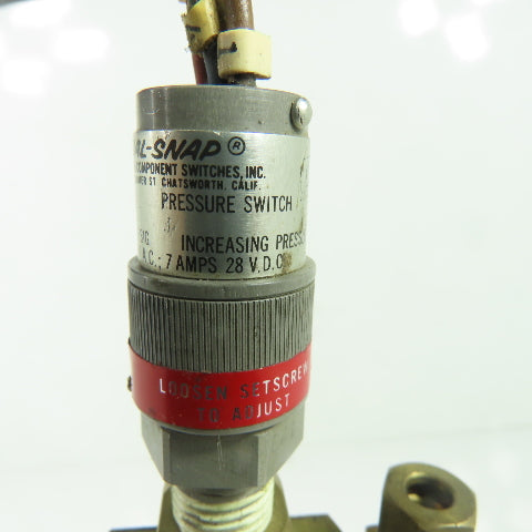 CCS 607GK1 Pressure Switch 500PSIG Proof 120/250VAC 28VDC 4-22PSIG Range