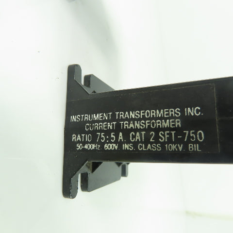 Instrument 2 SFT-750 Ratio 75:5 Current Transformer 50-400HZ 600V Lot Of 2