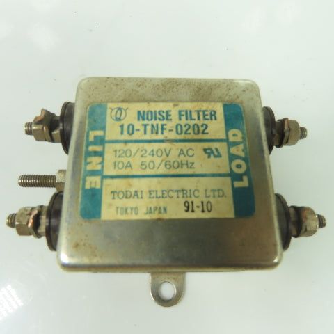 Todai 10-TNF-0202 Noise Filter 120/240VAC 10A 50/60Hz