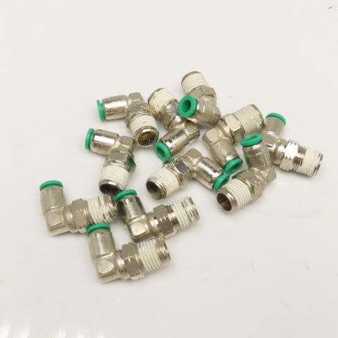 Numatics 1/4" Push To Connect 1/4" NPT Swivel Fitting Elbow 90° Nickel Lot Of 11