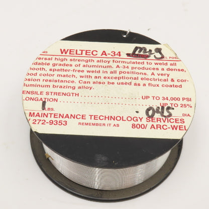 Weltec A-34 .045 MiG Welding Wire Spool 1Lbs.