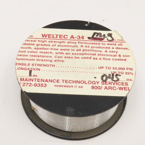 Weltec A-34 .045 MiG Welding Wire Spool 1Lbs.