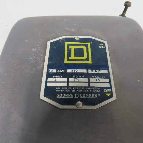 Square D H 86352 60A Single Throw Fusible Safety Disconnect Switch 240VAC 3Ph