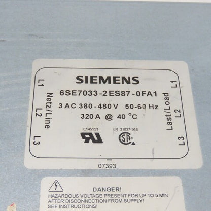 Siemens 6SE7033-2ES87-0FA1 Line Filter 3 AC 380-480V 50/60Hz 320A @ 40-¦C