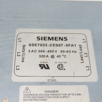 Siemens 6SE7033-2ES87-0FA1 Line Filter 3 AC 380-480V 50/60Hz 320A @ 40°C