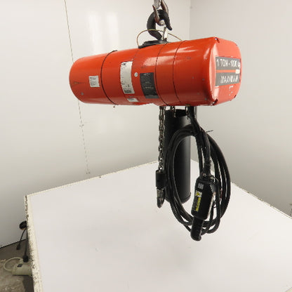CM Lodestar Model L 1 Ton 2000LB Electric Chain Hoist 20' Lift 16FPM 230/460V