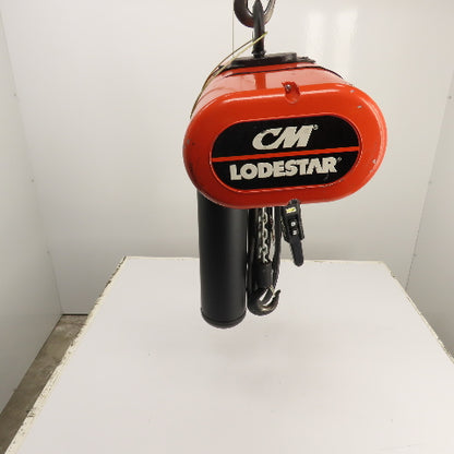 CM Lodestar Model L 1 Ton 2000LB Electric Chain Hoist 20' Lift 16FPM 230/460V