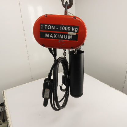CM Lodestar Model L 1 Ton 2000LB Electric Chain Hoist 20' Lift 16FPM 230/460V