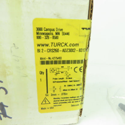 Turck Bi-CRS260-ADZ30X2-B3131/S34 Inductive Proximity Switch Sensor 20-250VAC/DC