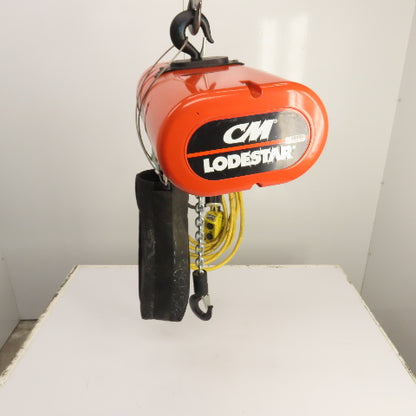 CM Lodestar Model L 1 Ton 2000LB Electric Chain Hoist 20' Lift 16FPM 230/460V