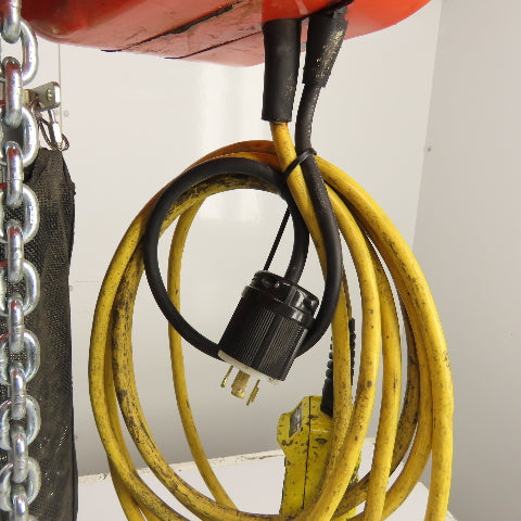CM Lodestar Model L 1 Ton 2000LB Electric Chain Hoist 20' Lift 16FPM 230/460V