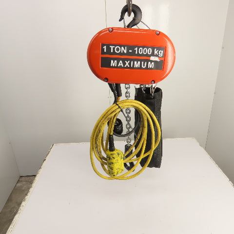 CM Lodestar Model L 1 Ton 2000LB Electric Chain Hoist 20' Lift 16FPM 230/460V