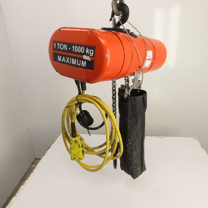 CM Lodestar Model L 1 Ton 2000LB Electric Chain Hoist 20' Lift 16FPM 230/460V