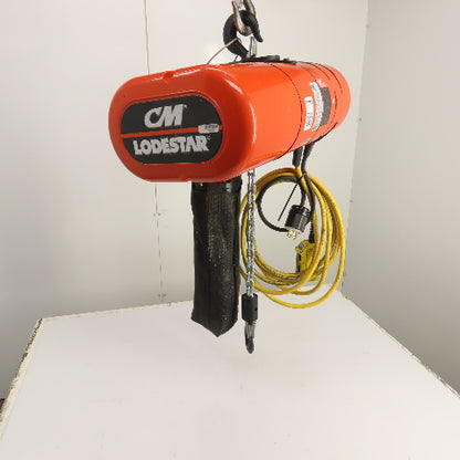 CM Lodestar Model L 1 Ton 2000LB Electric Chain Hoist 20' Lift 16FPM 230/460V