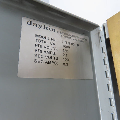 Daykin LTFS-05 LR Enclosed Disconnect Transformer Pri 460V Sec 120V 1000VA
