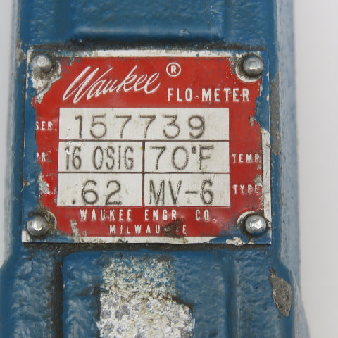 Waukee MV-6 Natural Gas Flo-Meter 16 OSIG 70°F .62 SG 3/4"NPT 0-150CFH